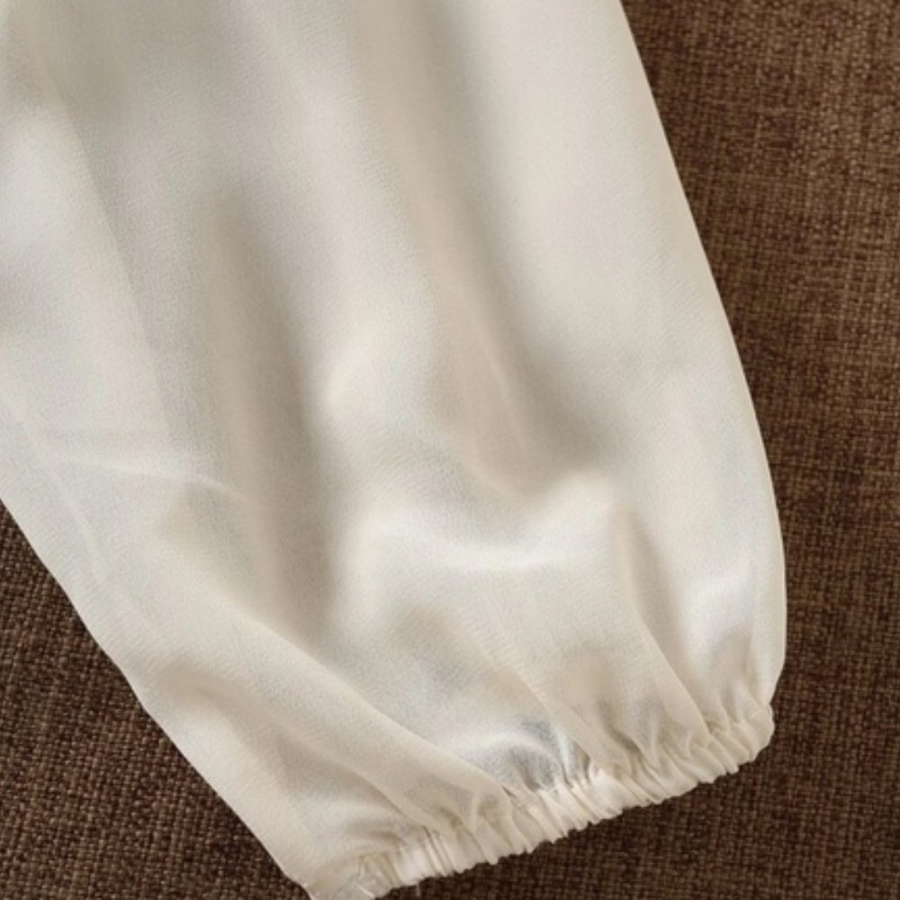 Cream Floral Embroidered Crop Top Sz S New - Picture 7 of 7